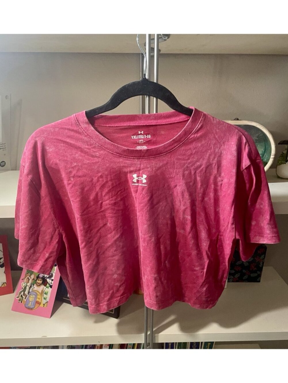 Under Armour UA Young Miss Loose Cropped T-Shirt Size YXL Pink